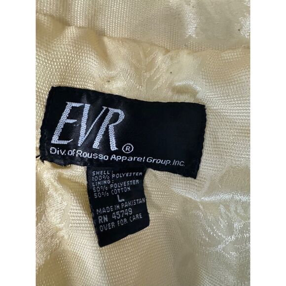 Vintage EVR Women's Windbreaker Jacket & Pants Set Size L Polyester/Cotton Yello - Picture 10 of 16